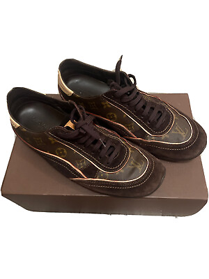 #ad Louis Vuitton Classic LV Brown Monogram Low Top Sneakers GO0076 US 10