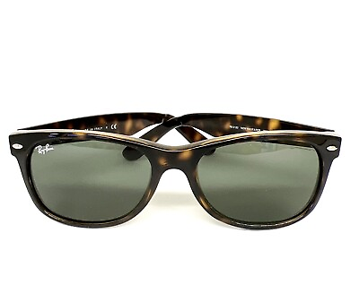 #ad Ray Ban RB 2132 902 New Wayfarer Sunglasses Polished Brown Tortoise Green 55mm