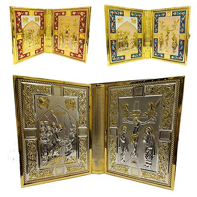 #ad Gospel Holy Book Bible Ornate Metallic Cover Gold Plating High Quality Cover