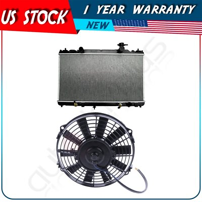 #ad 8quot; Cooling Fan amp; 2437 Radiator Assembly for 2002 2006 Toyota Camry 2.4L