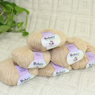 #ad AIPYARN 6BallsX25gr Soft Mohair Wrap Shawl Rugs Hand Knit Crocheting Yarn 16