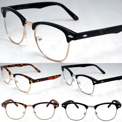 #ad Clear Lens Fashion Eye Glasses Retro Horn Rim Nerd Geek Men Women Hipster Frame