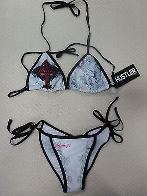 #ad #ad Hustler Women#x27;s Swimwear Bikini Top amp; Bottom quot;Point Dumequot;White.Petite.No Returns