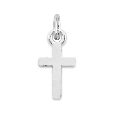 #ad 925 Sterling Silver Cross Charm Tiny Religious Collectable for Bracelet