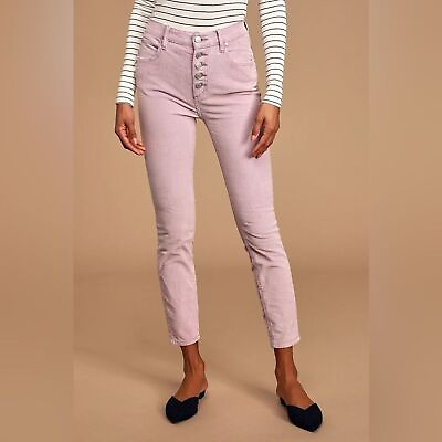 #ad NEW Free People FP Sun Chaser Frosted Lilac Corduroy Skinny Pants Purple 28 NWT
