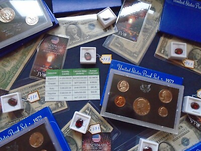 #ad Estate lot Sale Silver GOLD CURRENCY PROOF COINS RUBY 8 PC. LOTS INVEST