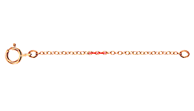 #ad 14k 1.2mm Cable Rose Gold 4.5mm Spring Ring Clasp 2.25quot; Safety Chain Extender