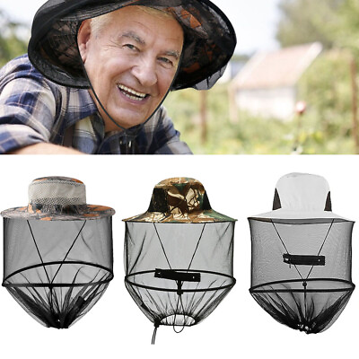 #ad Anti Mosquito Bug Bee Insect Head Net Hat Cap Sun Protection for Fishing Camping