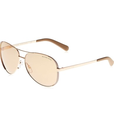 #ad #ad Michael Kors 0MK5004 1017R1 Chelsea Aviator Sunglasses Rose Gold w Gold Mirror