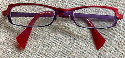 #ad Face A Face Eyeglasses Level 1 982 Red amp; Purple Optical Full Metal Frame 48 20