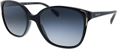 #ad Prada Conceptual PR 01OS 1AB5W1 Black Plastic Square Sunglasses Grey Gradient...