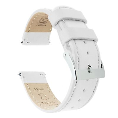 #ad White Leather White Stitching Watch Band Watch Band $31.99