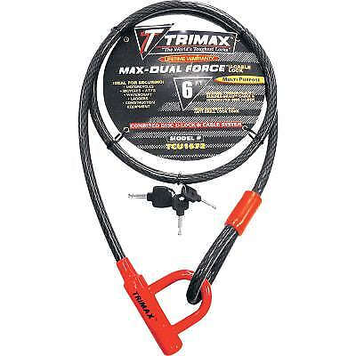 #ad Trimax Trimaflex Coiled Lock 72in. Cable with U Lock TCU1572