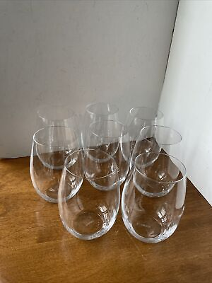 #ad Mikasa Stemless Wine Glasses Set Of 8 European Crystal
