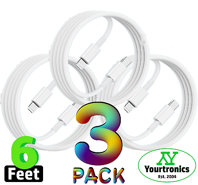 #ad 3 PACK 6ft Fast Charger Charging Cables For iPhone 14 13 12 11 X XR Plus Pro Max $6.75