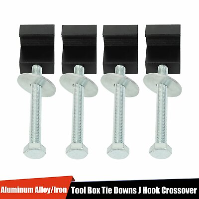 #ad For Pickup Truck Tool Box Tie Down Set Aluminum 4PCS Mounting Kit Parts Clamps