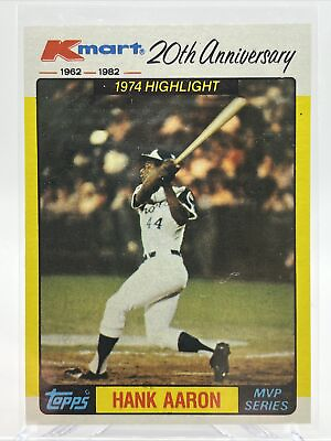 #ad 1982 Topps Kmart Hank Aaron Baseball Card #43 Mint FREE SHIPPING