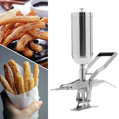 #ad 5L Manual Churros Filler Machine Spanish Donuts Filling Maker Tool Stainless