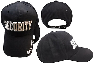 #ad Security White Letter Grey Shadow Black Cotton Security On Bill Hat Cap RUF