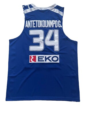 #ad Giannis Antetokounmpo G.34 Men#x27;s Basketball Jersey Team Greece Hellas Eurobank