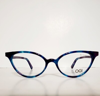 #ad Women#x27;s OGI Peakcock Pearl Cat Eyeglasses Frames And Case 51 16 140 Made Japan