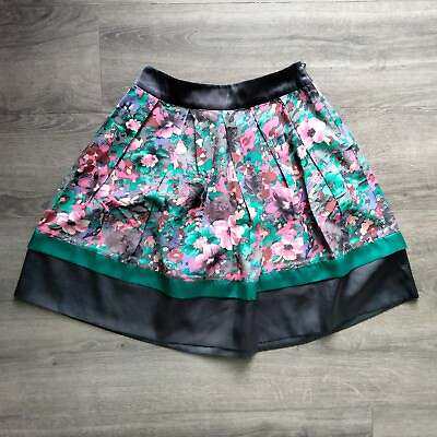 #ad McGinn Knightseridge Floral Pleated A Line Skirt Size 36 Small