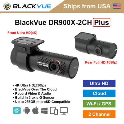 #ad BlackVue 2 Channel DR900X 2CH Plus Ultra HD WiFi GPS 64GB Hardwire Cable