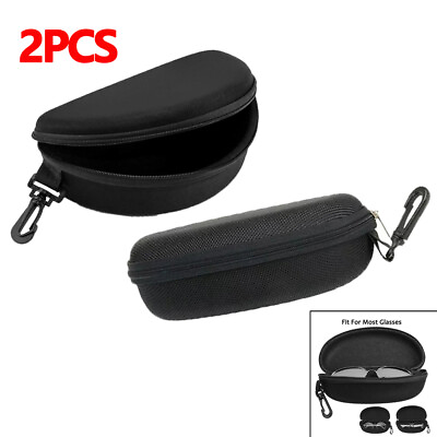 #ad 2Pack Eye Glasses Case Box Sunglasses Protector Hard Zipper Belt Clip Portable