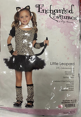 #ad Girls Leopard Kids Halloween Costume Fancy Dress Black Brown With Accessories