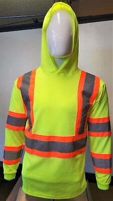 #ad Hoodie Yellow High Visibility Safety Shirt With Reflective Stripes