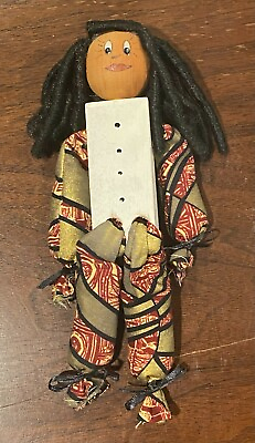#ad Patty Doll Belize Wood Block Rice Filled HANDMADE Beautiful Condition 9quot;