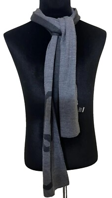 #ad Dolce Gabbana Grey Darkamp;Light Contrast 50% Wool 50% Acralic Scarf