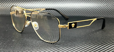 #ad VERSACE VE1287 1443 Gold Black Men#x27;s 57 mm Eyeglasses