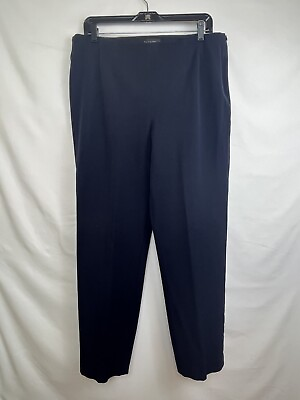 #ad Talbots Women#x27;s Size 14 Side Zip Navy Straight Leg Dress Pants