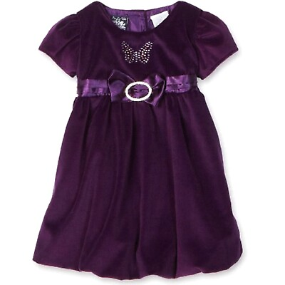 #ad So La Vita Infant Velvet Purple Dress Size 12 Months NWT