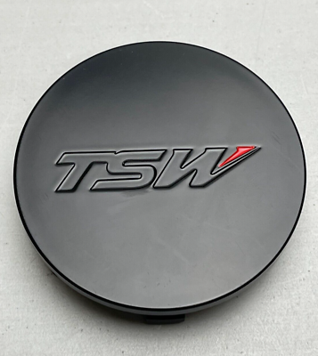 #ad *USED TSW Matte Black Snap In Wheel Center Cap PCF82 T