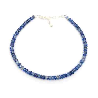 #ad Natural Blue Kyanite Beads Bracelet Faceted Kyanite Beaded Bracelet Jewelry 7quot;