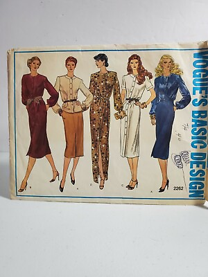 #ad Vintage VOGUE Basic Design Dress Pattern Size 12 #2262