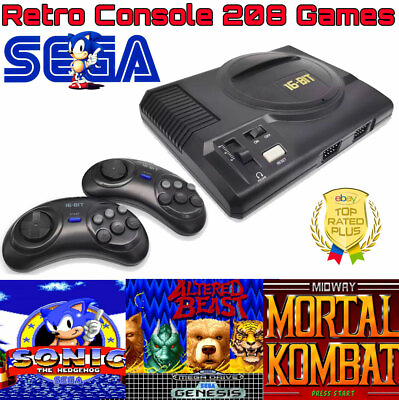#ad Sega Genesis Retro Console Console 208 Games Included Retro Console 16 Bit Games