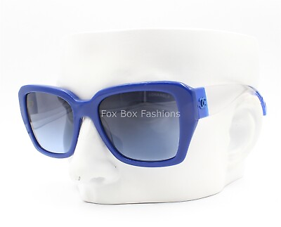 #ad Chanel 5263 1445 S2 Sunglasses Polished Royal Blue amp; Crystal Clear w CC Logo