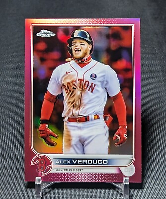 #ad Alex Verdugo Pink Refractor 2022 Topps Chrome Baseball Card #33 Boston Red Sox