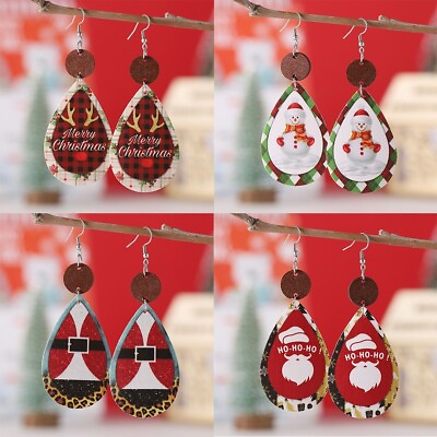 #ad Earrings Christmas themed Teardrop shaped 3.74quot; earrings Holiday Earrings