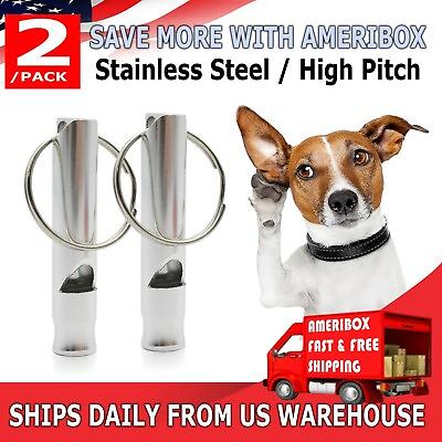 #ad 2 PCS SET Hot Pet Dog Training Whistle Dog Supplies Silver