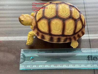 #ad Lifelike Very Cute Sulcata Tortoise Statue Reptile Resin Figure Decor 5 inch $19.38