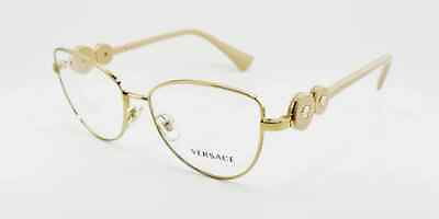 #ad Versace VE 1284 1490 55mm Pale Gold Cat Eye Women#x27;s Eyeglasses