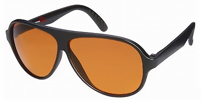 #ad HD Large Pilot Aviator Retro Sunglasses Amber Driving Mirror Matte Black 12DR