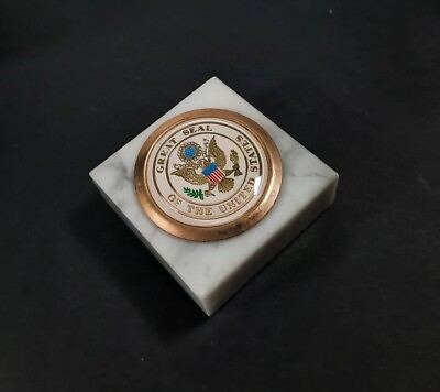 #ad The Great Seal of the United States Paper Weight Marble 2x2quot; Paperweight