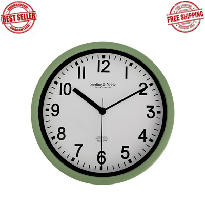 #ad NEW 8.78quot; Basic Indoor Analog Round Modern Wall Clock Sage FAST SHIPPING
