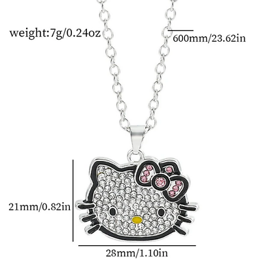 #ad Hello Kitty Bling Pendant Necklace With Chain New