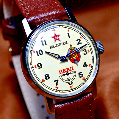 #ad Soviet Wrist Watch Pobeda Komandirskie Vintage Watch Mens Death to Spies USSR